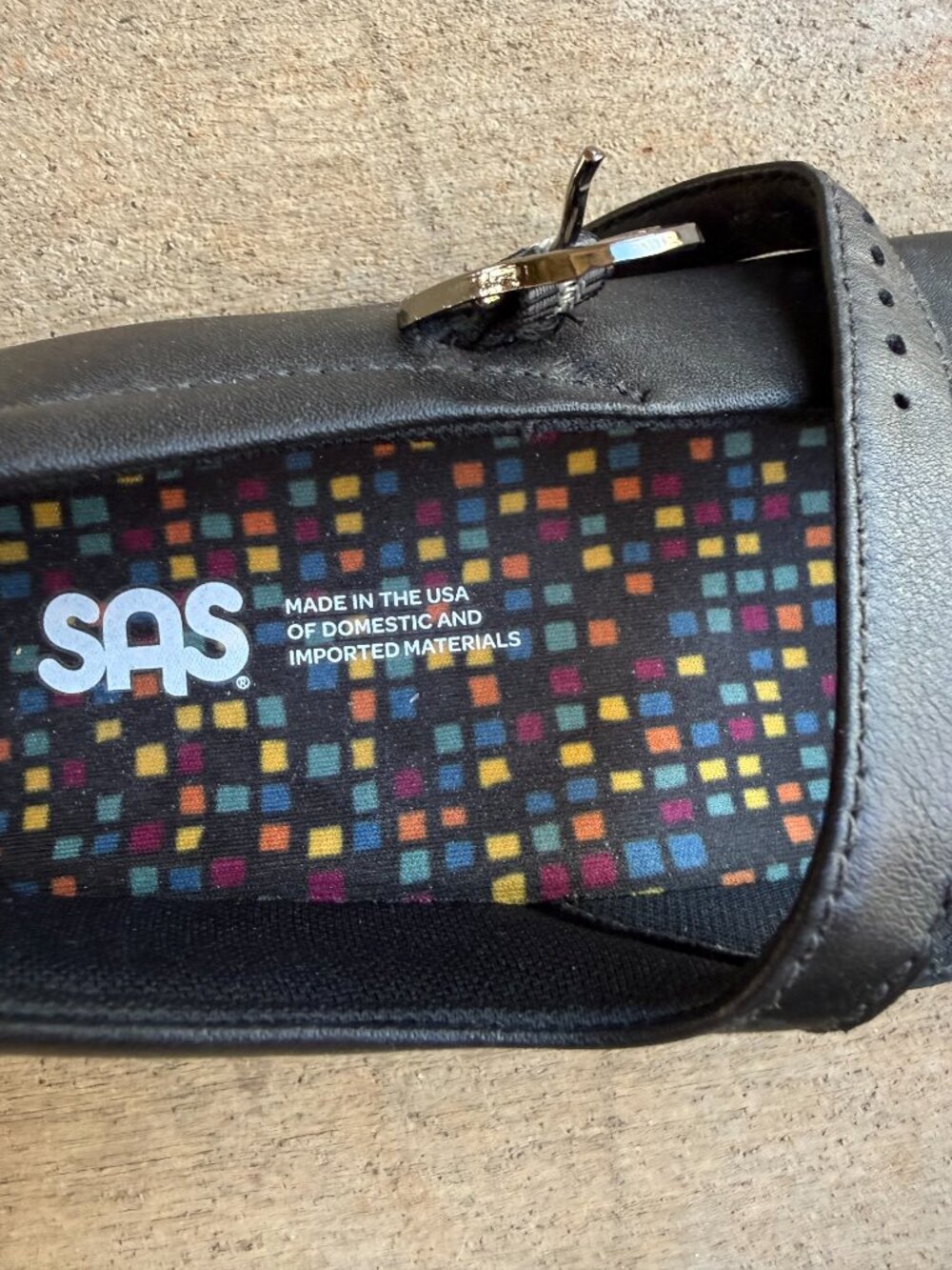 SAS Clare Shoes Women 6 Black Leather Mary Jane NonSlip Comfort Loafers Like New - Picture 3 of 3